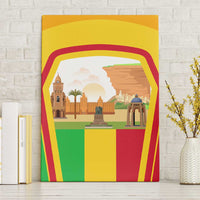 Mali Landmarks Canvas Wall Art Cultural Patterns & Famous Tourist Destinations
