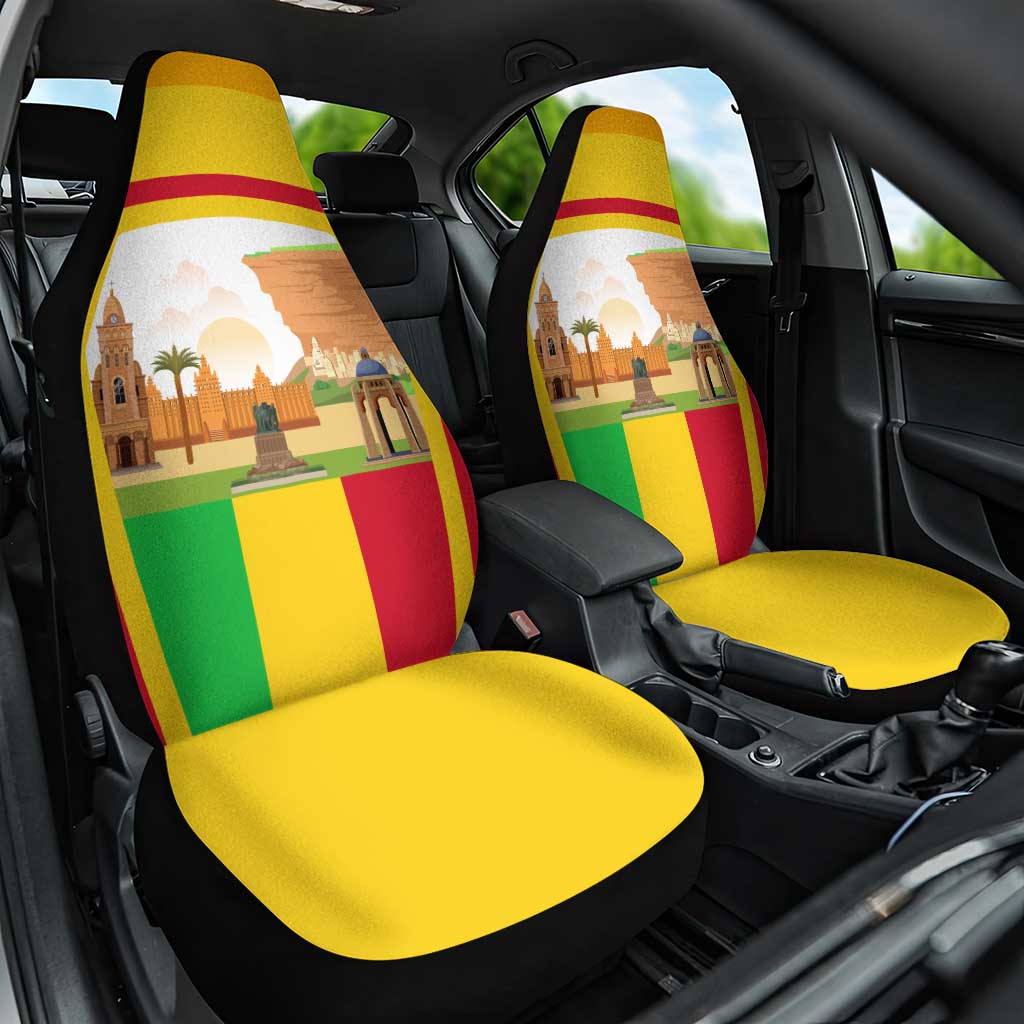 Mali Landmarks Car Seat Cover Cultural Patterns & Famous Tourist Destinations