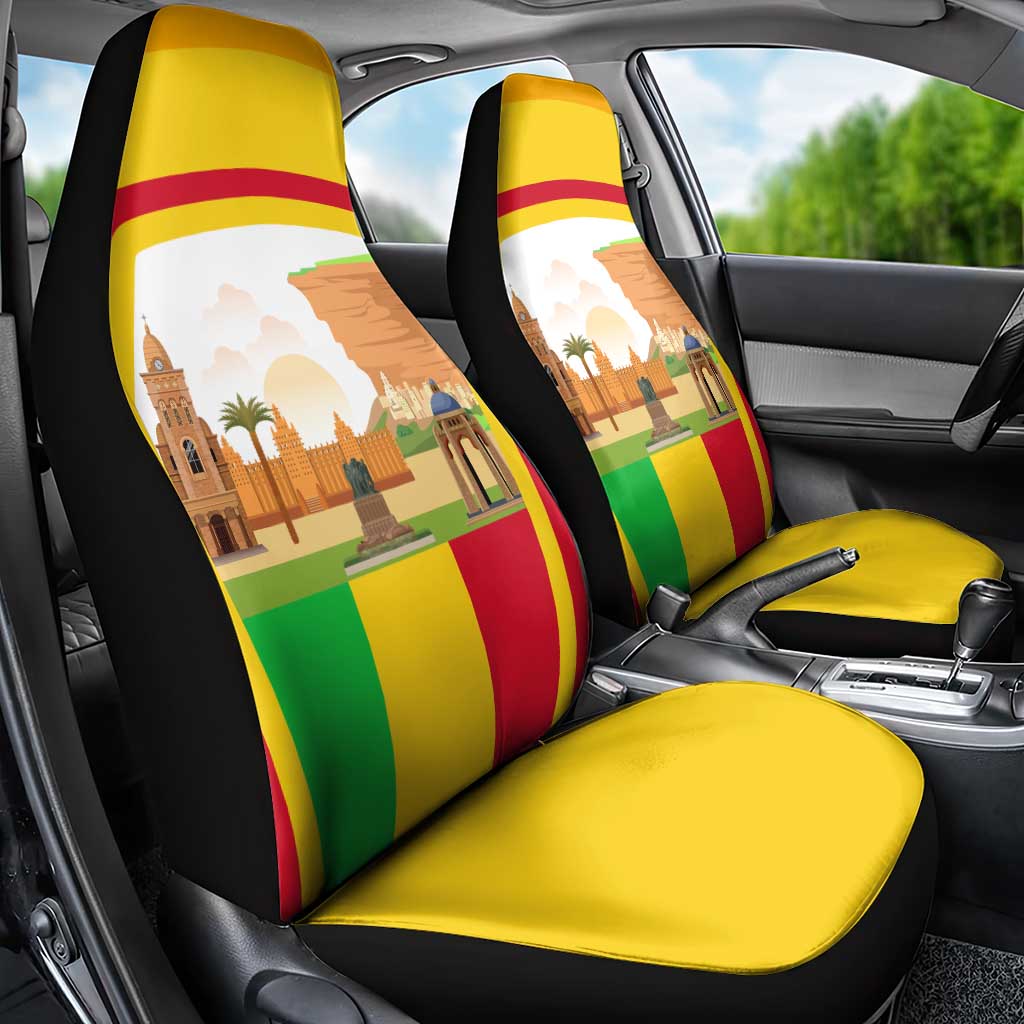 Mali Landmarks Car Seat Cover Cultural Patterns & Famous Tourist Destinations
