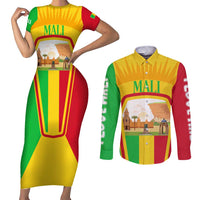 Mali Landmarks Couples Matching Short Sleeve Bodycon Dress and Long Sleeve Button Shirt Cultural Patterns & Famous Tourist Destinations