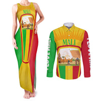 Mali Landmarks Couples Matching Tank Maxi Dress and Long Sleeve Button Shirt Cultural Patterns & Famous Tourist Destinations