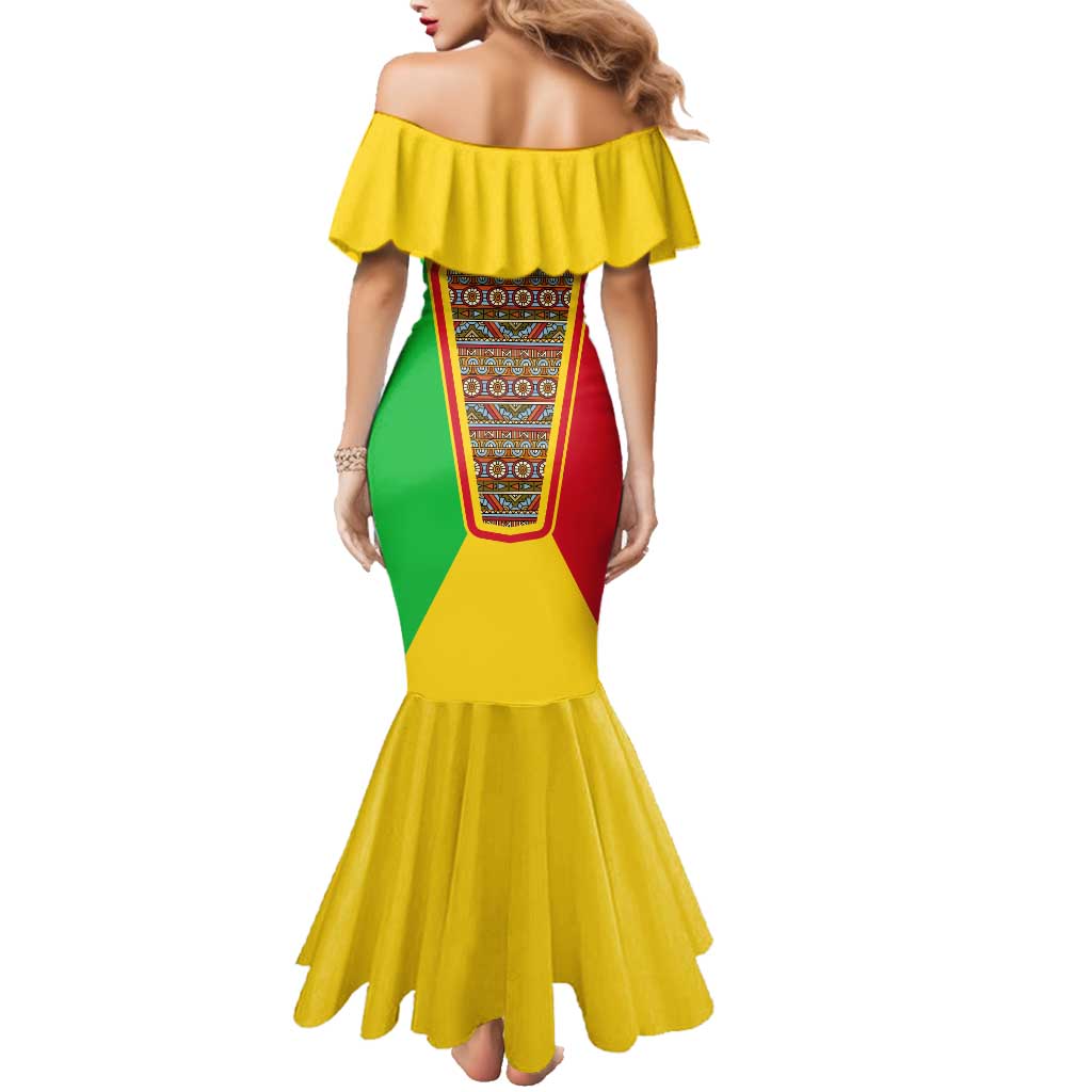 Mali Landmarks Family Matching Mermaid Dress and Hawaiian Shirt Cultural Patterns & Famous Tourist Destinations