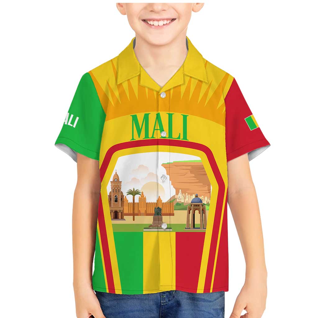Mali Landmarks Family Matching Mermaid Dress and Hawaiian Shirt Cultural Patterns & Famous Tourist Destinations