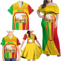 Mali Landmarks Family Matching Off Shoulder Maxi Dress and Hawaiian Shirt Cultural Patterns & Famous Tourist Destinations
