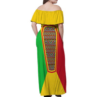 Mali Landmarks Family Matching Off Shoulder Maxi Dress and Hawaiian Shirt Cultural Patterns & Famous Tourist Destinations