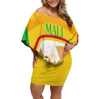 Mali Landmarks Family Matching Off Shoulder Short Dress and Hawaiian Shirt Cultural Patterns & Famous Tourist Destinations