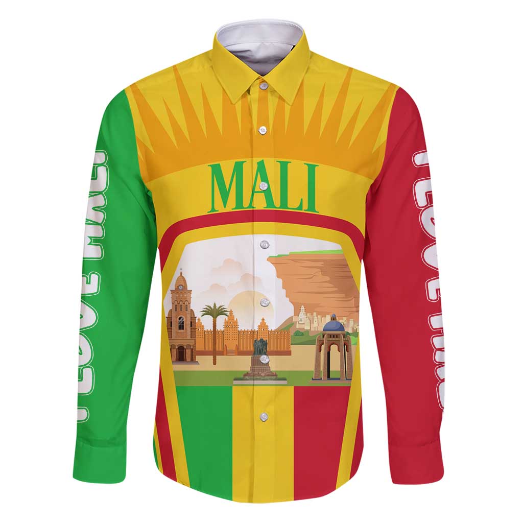 Mali Landmarks Family Matching Puletasi and Hawaiian Shirt Cultural Patterns & Famous Tourist Destinations