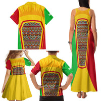 Mali Landmarks Family Matching Tank Maxi Dress and Hawaiian Shirt Cultural Patterns & Famous Tourist Destinations
