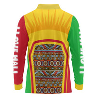 Mali Landmarks Long Sleeve Polo Shirt Cultural Patterns & Famous Tourist Destinations