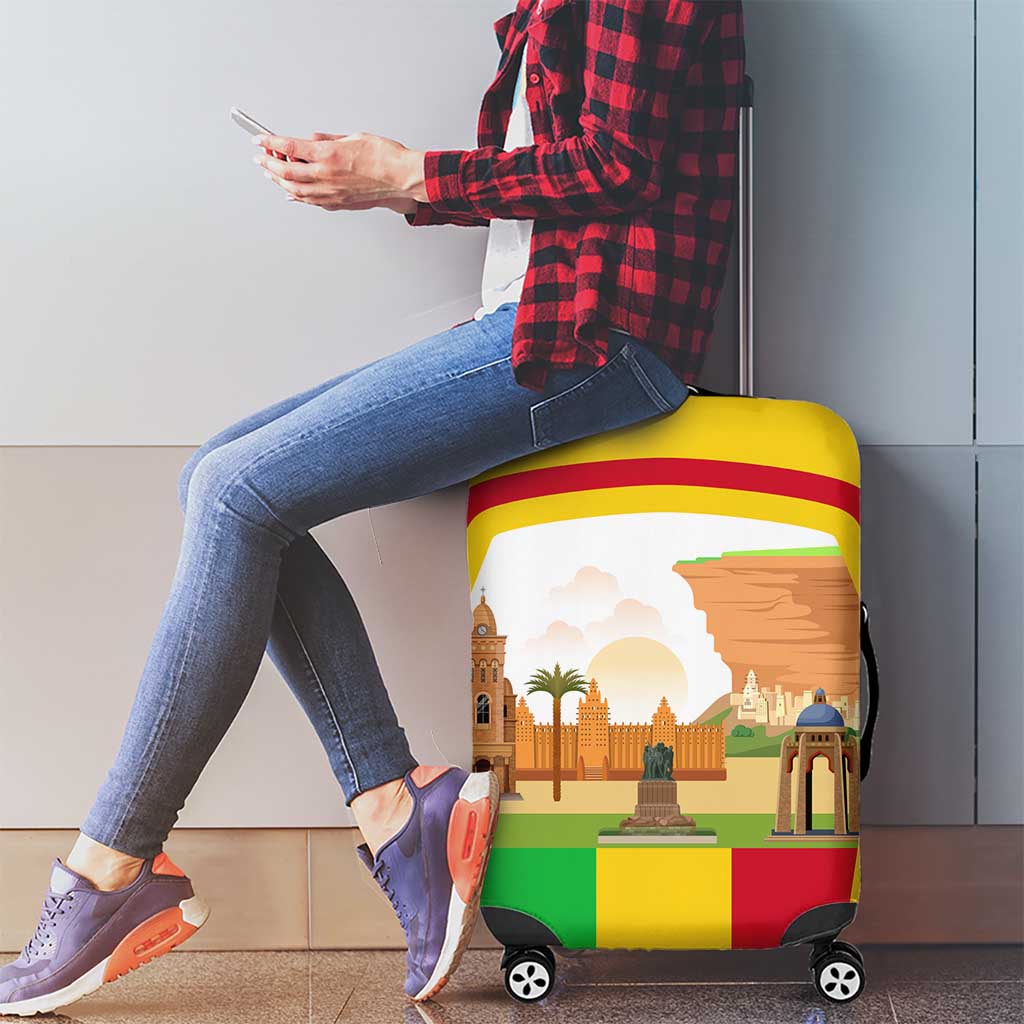 Mali Landmarks Luggage Cover Cultural Patterns & Famous Tourist Destinations