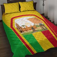 Mali Landmarks Quilt Bed Set Cultural Patterns & Famous Tourist Destinations