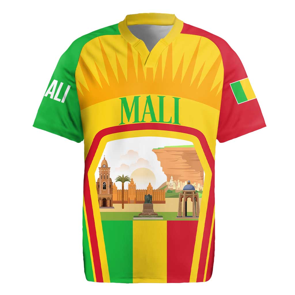 Mali Landmarks Rugby Jersey Cultural Patterns & Famous Tourist Destinations