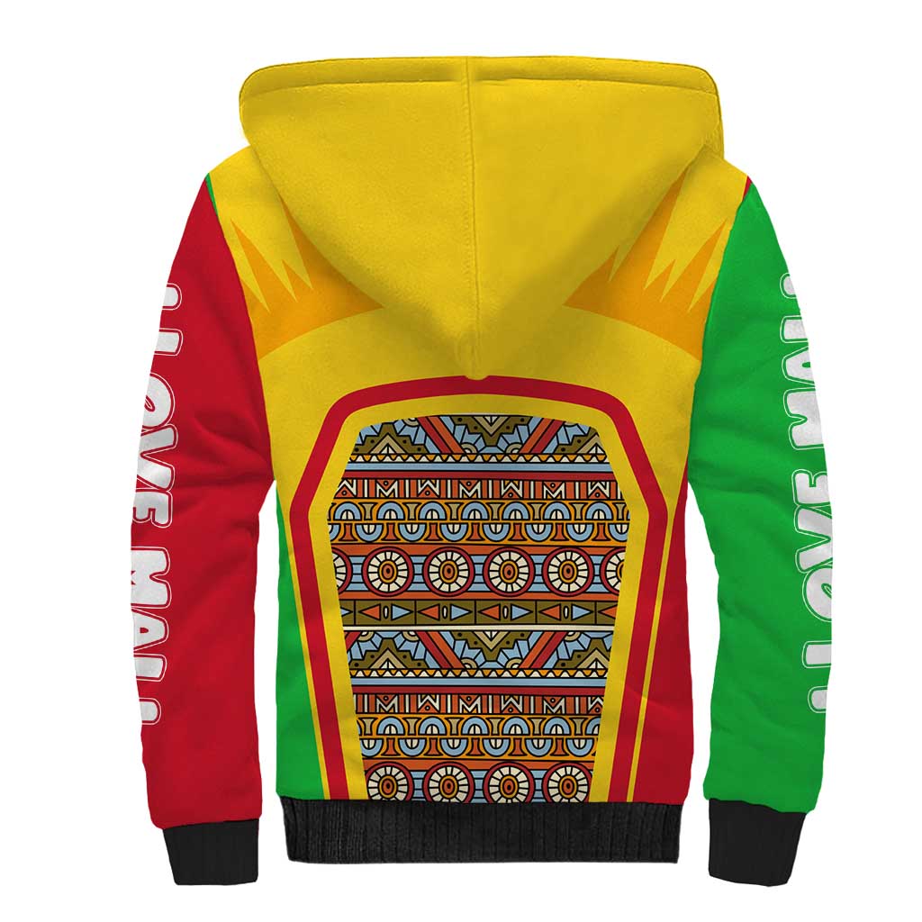 Mali Landmarks Sherpa Hoodie Cultural Patterns & Famous Tourist Destinations