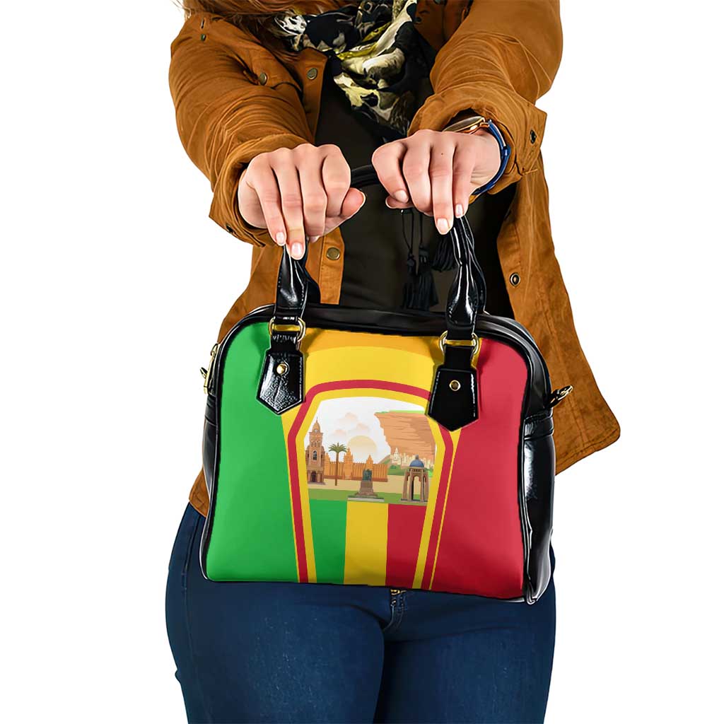 Mali Landmarks Shoulder Handbag Cultural Patterns & Famous Tourist Destinations
