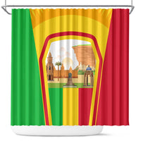 Mali Landmarks Shower Curtain Cultural Patterns & Famous Tourist Destinations