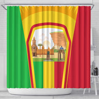 Mali Landmarks Shower Curtain Cultural Patterns & Famous Tourist Destinations