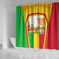 Mali Landmarks Shower Curtain Cultural Patterns & Famous Tourist Destinations