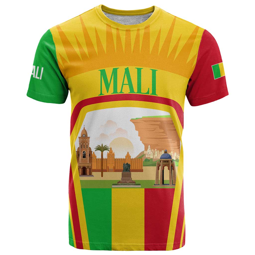 Mali Landmarks T Shirt Cultural Patterns & Famous Tourist Destinations