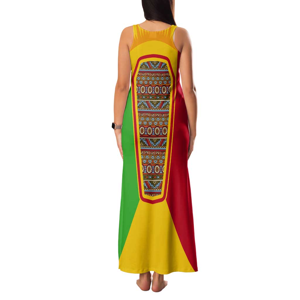 Mali Landmarks Tank Maxi Dress Cultural Patterns & Famous Tourist Destinations