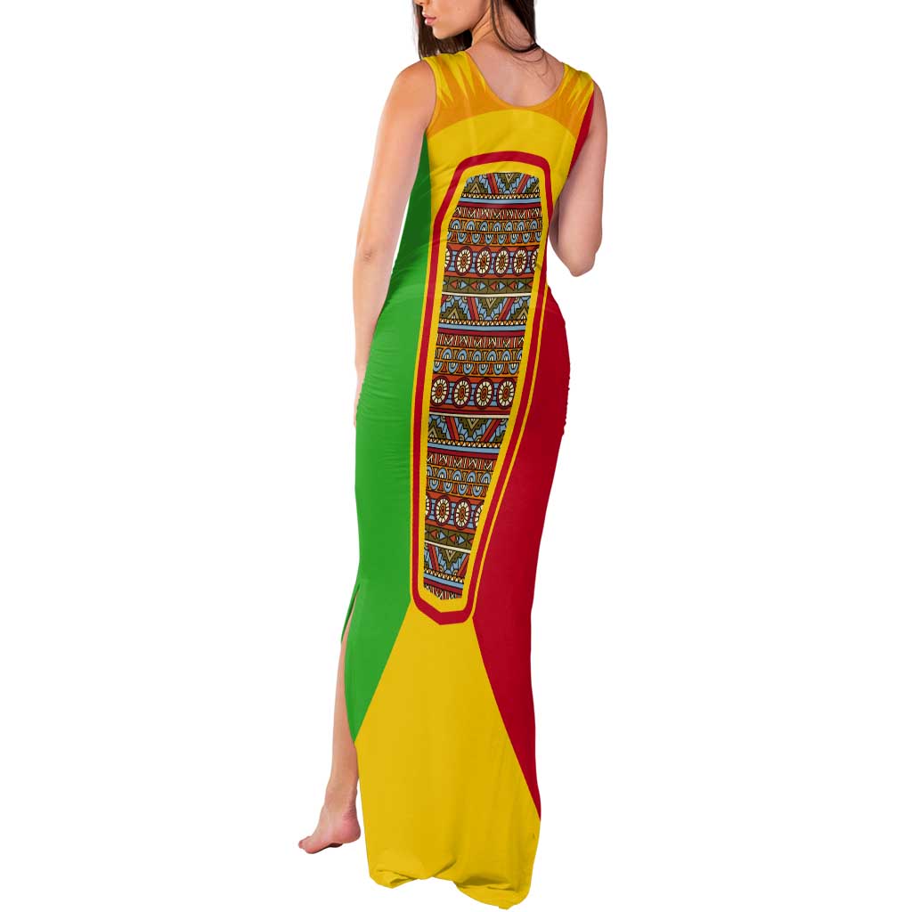 Mali Landmarks Tank Maxi Dress Cultural Patterns & Famous Tourist Destinations