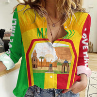 Mali Landmarks Women Casual Shirt Cultural Patterns & Famous Tourist Destinations