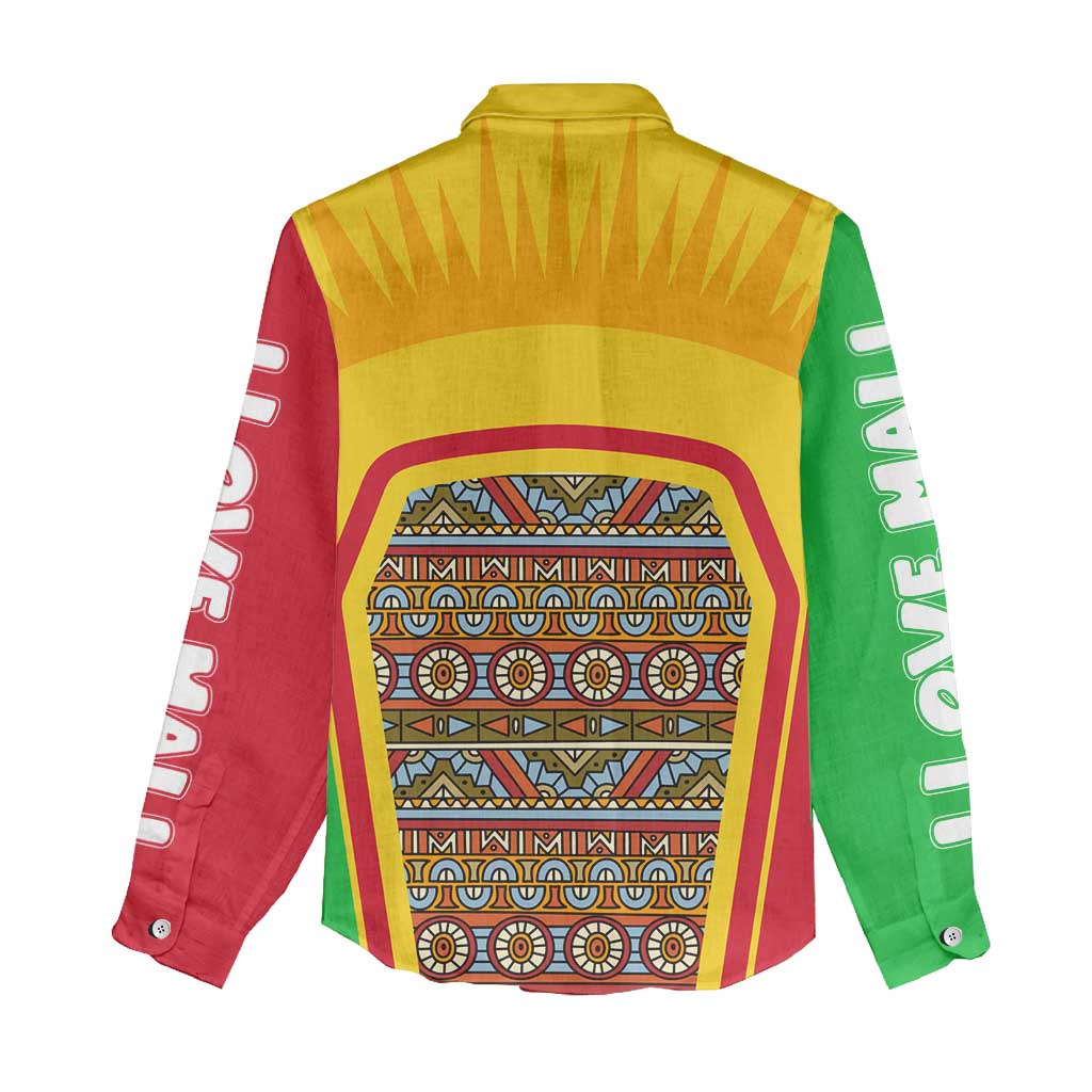 Mali Landmarks Women Casual Shirt Cultural Patterns & Famous Tourist Destinations