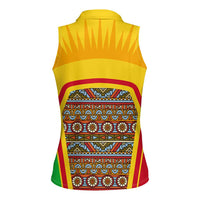 Mali Landmarks Women Sleeveless Polo Shirt Cultural Patterns & Famous Tourist Destinations