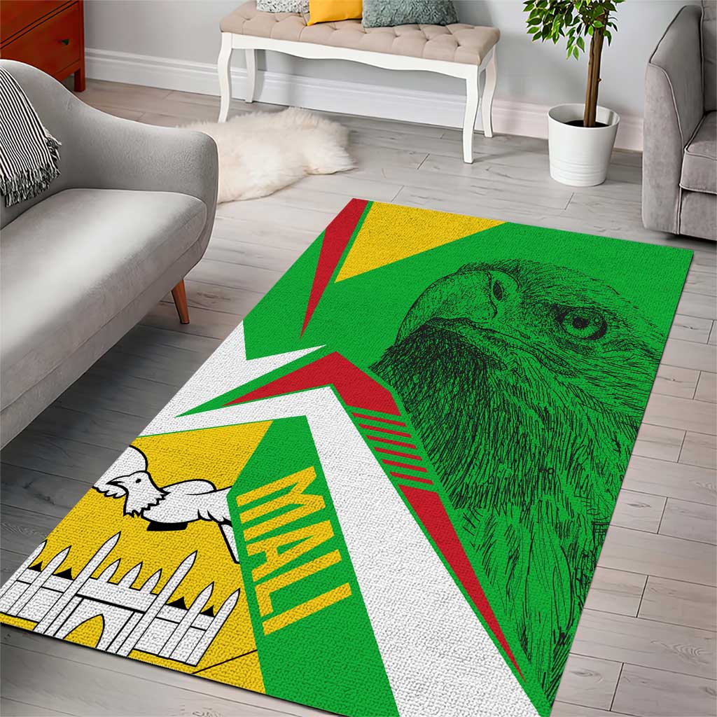 Mali Vulture Area Rug National Emblem Details & Traditional Patterns
