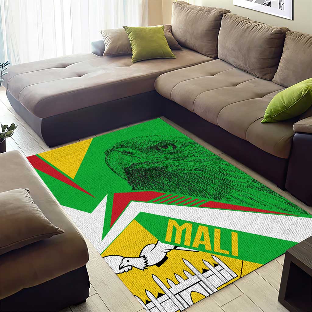 Mali Vulture Area Rug National Emblem Details & Traditional Patterns