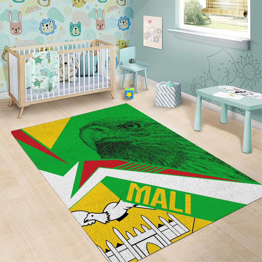 Mali Vulture Area Rug National Emblem Details & Traditional Patterns