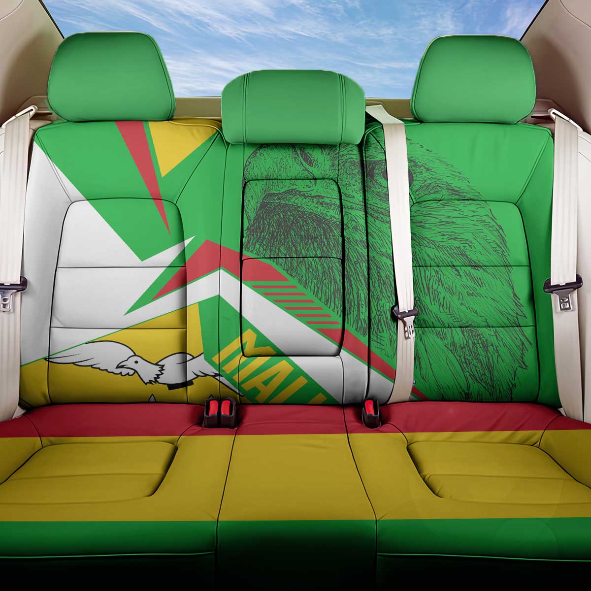 Mali Vulture Back Car Seat Cover National Emblem Details & Traditional Patterns
