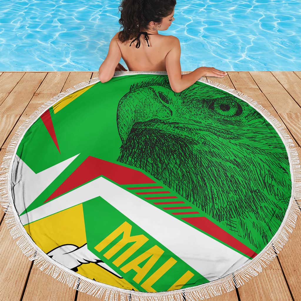 Mali Vulture Beach Blanket National Emblem Details & Traditional Patterns