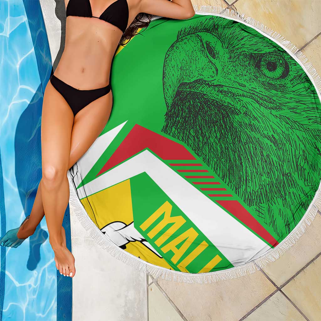 Mali Vulture Beach Blanket National Emblem Details & Traditional Patterns
