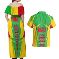 Mali Vulture Couples Matching Off Shoulder Maxi Dress and Hawaiian Shirt National Emblem Details & Traditional Patterns