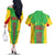 Mali Vulture Couples Matching Off The Shoulder Long Sleeve Dress and Hawaiian Shirt National Emblem Details & Traditional Patterns