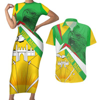 Mali Vulture Couples Matching Short Sleeve Bodycon Dress and Hawaiian Shirt National Emblem Details & Traditional Patterns
