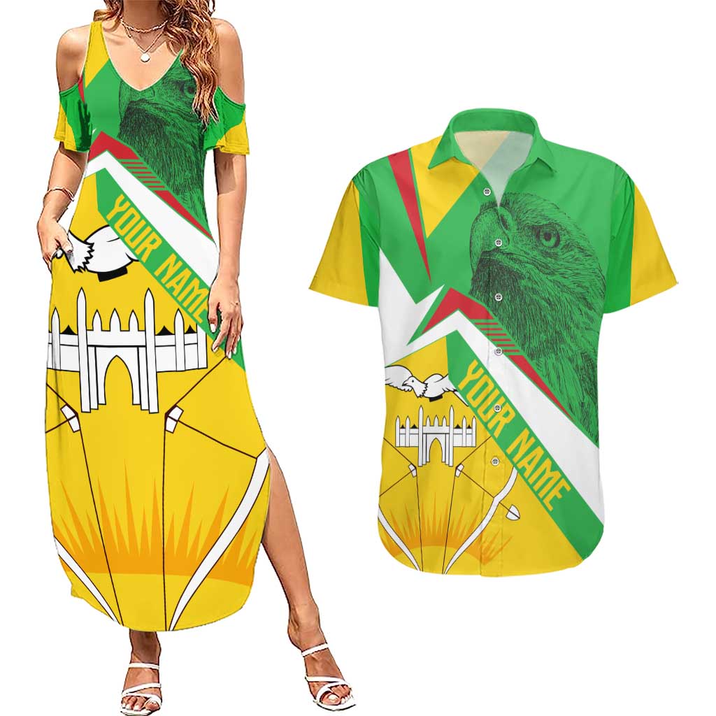 Mali Vulture Couples Matching Summer Maxi Dress and Hawaiian Shirt National Emblem Details & Traditional Patterns