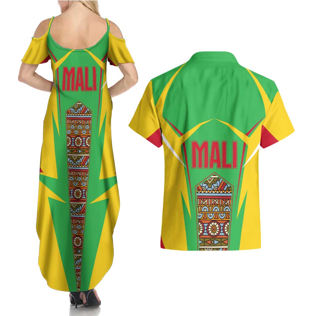 Mali Vulture Couples Matching Summer Maxi Dress and Hawaiian Shirt National Emblem Details & Traditional Patterns