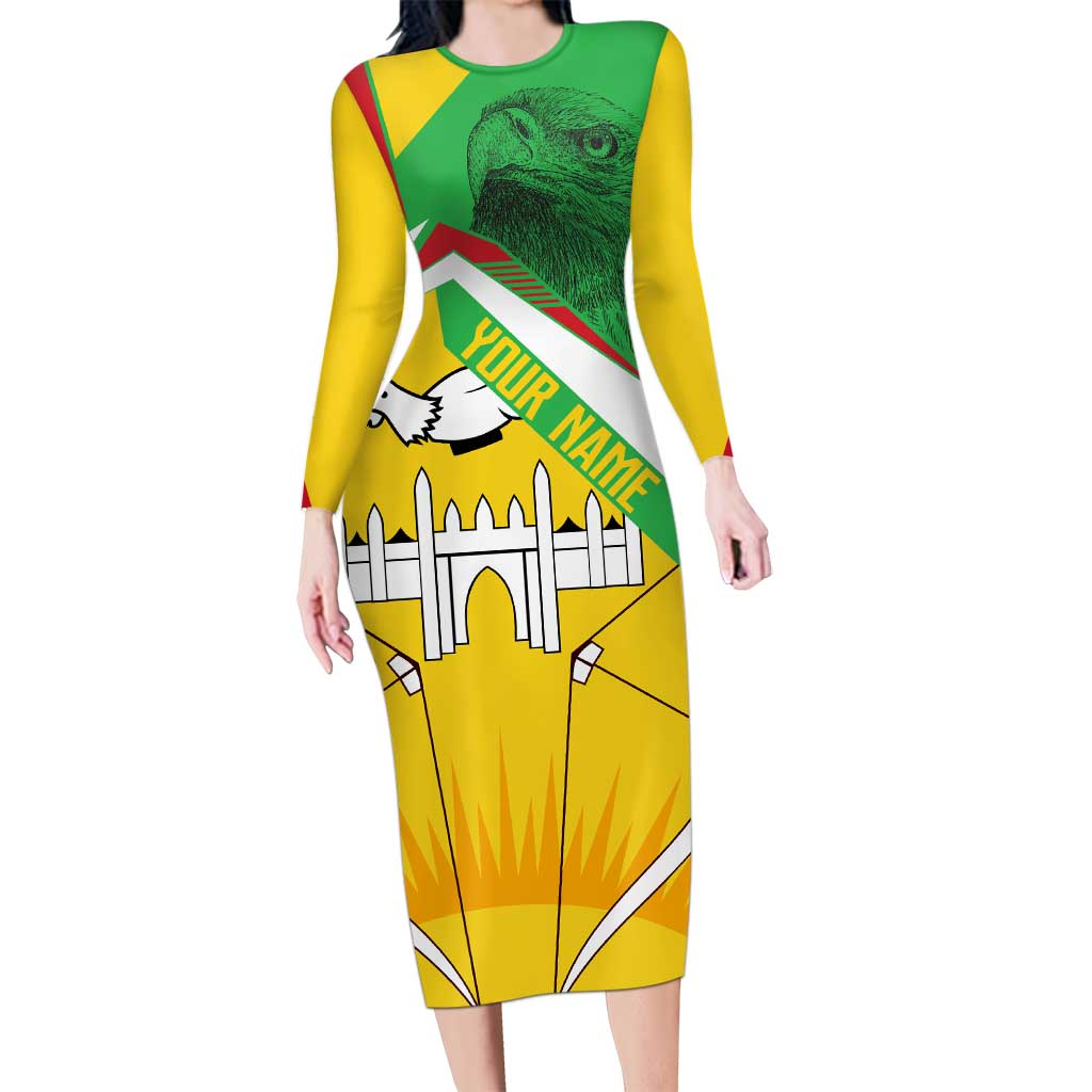 Mali Vulture Family Matching Long Sleeve Bodycon Dress and Hawaiian Shirt National Emblem Details & Traditional Patterns