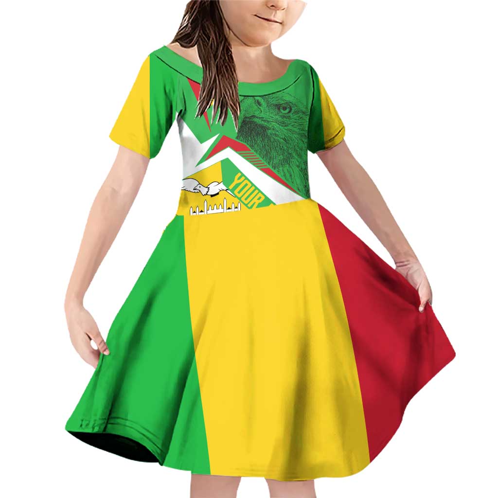 Mali Vulture Family Matching Off Shoulder Short Dress and Hawaiian Shirt National Emblem Details & Traditional Patterns