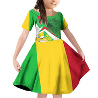 Mali Vulture Family Matching Off Shoulder Short Dress and Hawaiian Shirt National Emblem Details & Traditional Patterns