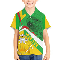 Mali Vulture Family Matching Off Shoulder Short Dress and Hawaiian Shirt National Emblem Details & Traditional Patterns