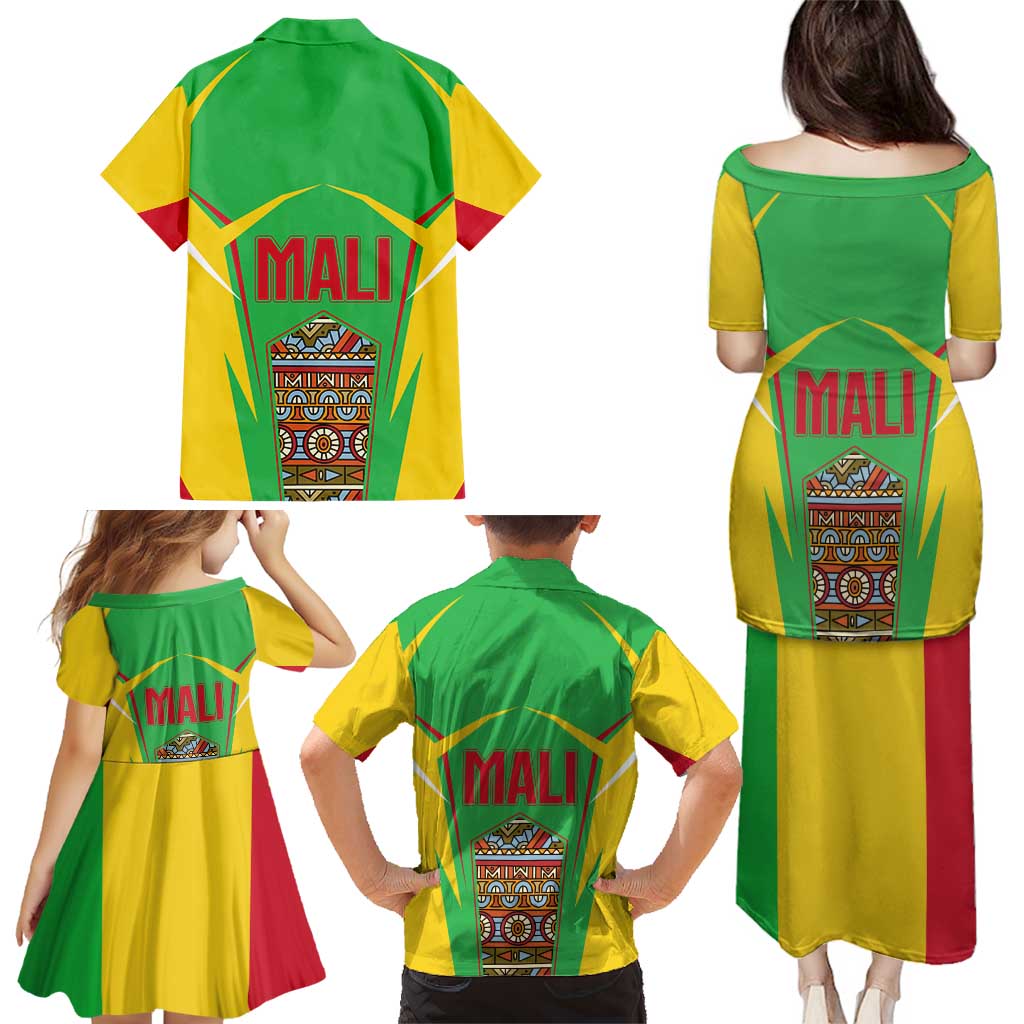 Mali Vulture Family Matching Puletasi and Hawaiian Shirt National Emblem Details & Traditional Patterns