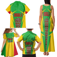 Mali Vulture Family Matching Tank Maxi Dress and Hawaiian Shirt National Emblem Details & Traditional Patterns