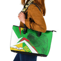 Mali Vulture Leather Tote Bag National Emblem Details & Traditional Patterns