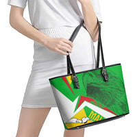 Mali Vulture Leather Tote Bag National Emblem Details & Traditional Patterns