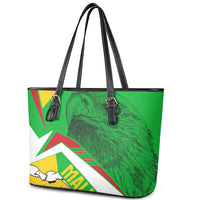 Mali Vulture Leather Tote Bag National Emblem Details & Traditional Patterns