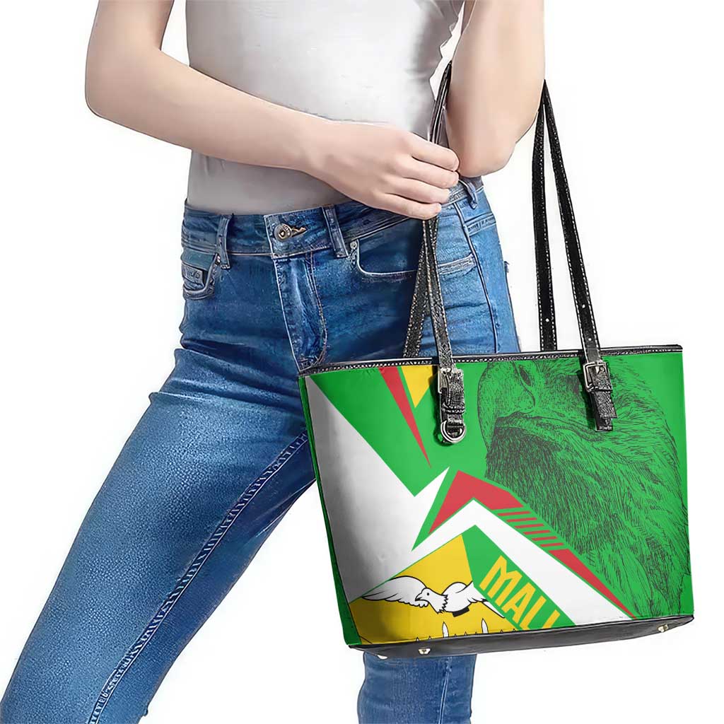 Mali Vulture Leather Tote Bag National Emblem Details & Traditional Patterns