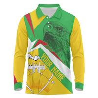 Mali Vulture Long Sleeve Polo Shirt National Emblem Details & Traditional Patterns