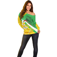 Mali Vulture Off Shoulder Sweater National Emblem Details & Traditional Patterns